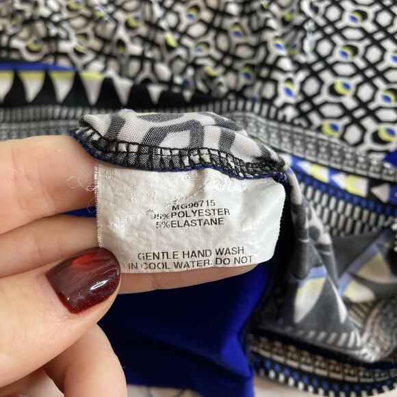 Anthea Crawford Australia Women's Mod Colorblock Blouse Size M Groovy Boho Indie - Picture 6 of 11